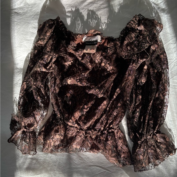 Vicky tiel vintage lace peasant blouse. Fits size U.S. Size M.